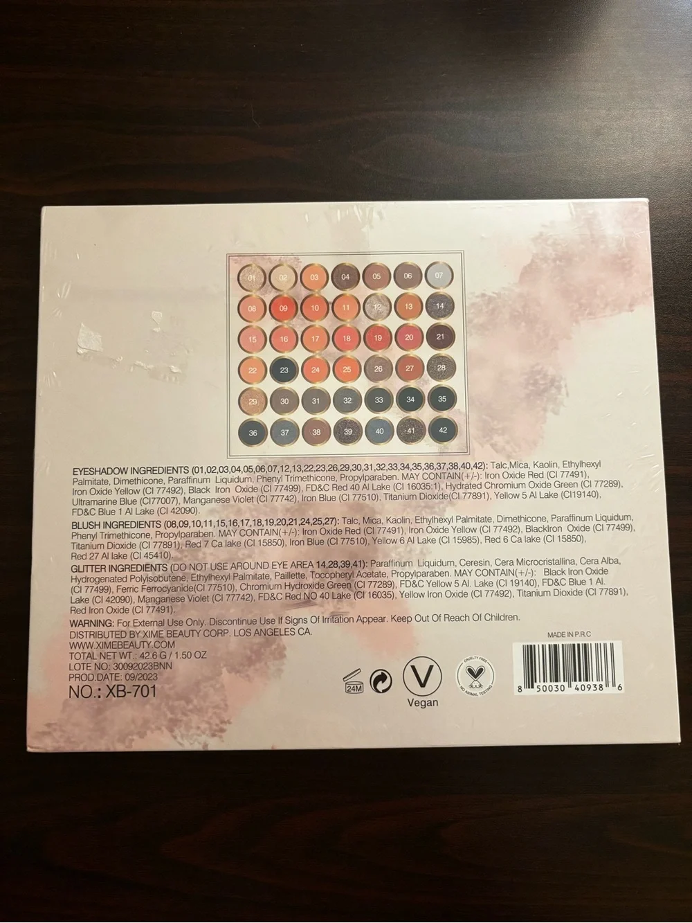 NIB Xime Beauty Bare Soul Eyeshadow Palette - 42 colors